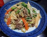 牛肉と菜の花の中華オイスター焼きそば作り方7写真