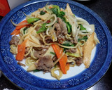牛肉と菜の花の中華オイスター焼きそば作り方7写真