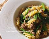 ほうれん草とひき肉の和フジッリ作り方5写真