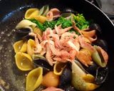 フライパン1つでOK!桜エビ菜の花パスタ作り方3写真
