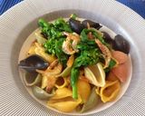フライパン1つでOK!桜エビ菜の花パスタ作り方4写真