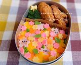 幼稚園 キャラ弁♡ひなまつり ちらし風作り方3写真