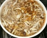 ばーちゃん昔ながら茸と牛肉炊き込みご飯作り方4写真