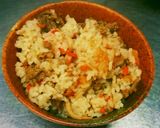 ばーちゃん昔ながら茸と牛肉炊き込みご飯作り方11写真