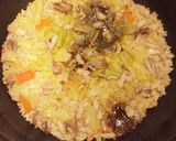 クリームシチューをカレーピラフにかけた作り方1写真