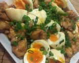 鶏肉と半熟卵の照り煮作り方8写真