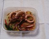 イカの生姜焼きのっけ焼きそば弁当作り方5写真