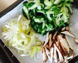 青梗菜と鮭のチヂミ風お好み焼き作り方1写真