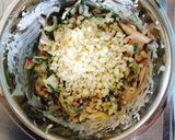 青梗菜と鮭のチヂミ風お好み焼き作り方4写真