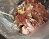 豆苗で☆豚肉のオイスターソース炒め作り方1写真
