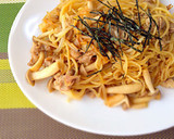 鉄板焼き屋のガーリックしょうゆ焼きそば作り方7写真