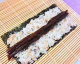 芋がら(ずいき)の海苔巻き(細巻き寿司)作り方3写真