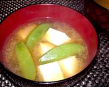 旬★【スナップえんどうと豆腐の味噌汁】作り方9写真