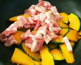 NZかぼちゃと豚バラのにんにくマヌカ炒め作り方3写真