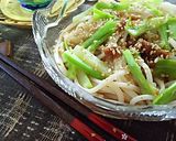 ブロッコリーの茎で簡単、美味しい麺料理作り方5写真