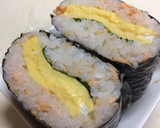 半切海苔でおにぎらず♡卵焼きに鮭と明太子作り方8写真