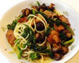 菜の花とベビー椎茸のペペロンチーノ作り方9写真