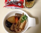 牛すじ煮(こんにゃく,大根).白ワイン作り方15写真