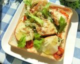りんごとセロリのキムチーズトースト作り方9写真