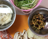 水菜と豆と椎茸と蓮根のサラダ作り方2写真