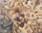 水菜と豆と椎茸と蓮根のサラダ作り方3写真