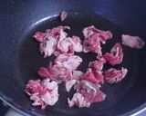 春菊と牛肉と卵の甘辛煮♪作り方1写真