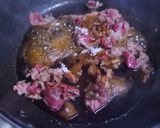 春菊と牛肉と卵の甘辛煮♪作り方2写真