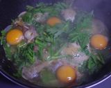 春菊と牛肉と卵の甘辛煮♪作り方4写真