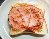 簡単朝食　ハムeggトースト♡作り方6写真