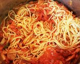 トマト缶とサワークリームのパスタ作り方8写真