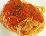 トマト缶とサワークリームのパスタ作り方9写真