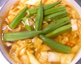 豚肉とキムチとオクラのSoup作り方4写真