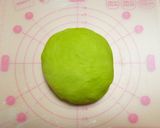 あん食パンHB生地粒あん抹茶三つ編みパン作り方4写真