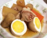 やわらか豚塊肉と根菜・卵のがっつり煮物作り方8写真