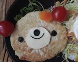 デコ＊鶏むね豆腐ハンバーグでロコモコ丼作り方6写真