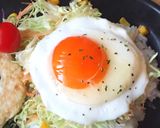 デコ＊鶏むね豆腐ハンバーグでロコモコ丼作り方7写真