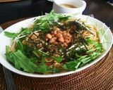 簡単❗水菜とタラコの納豆パスタ作り方5写真