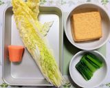 節約簡単夕飯昼食！白菜厚揚げ小松菜豚ばら肉中華煮作り方1写真