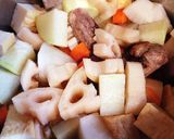 お肌＆腸美人に♡豚バラ軟骨と根菜の煮込み作り方6写真