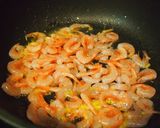 菜の花とヒメ甘海老の生姜風味パスタ作り方2写真