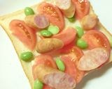 ウィンナー×トマトの塩昆布トースト作り方4写真