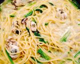 牡蠣とほうれん草のレモンクリームパスタ作り方4写真