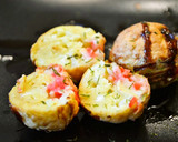 たこ焼きみたいな焼きそば　楊枝で焼きそば作り方5写真