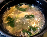 椎茸と水菜のかきたま中華スープ作り方4写真