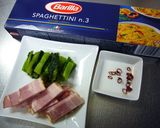 野沢菜とベーコンの大人パスタ作り方1写真