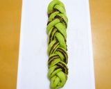 あん食パンHB生地粒あん抹茶三つ編みパン作り方17写真