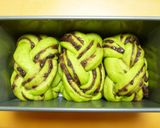 あん食パンHB生地粒あん抹茶三つ編みパン作り方20写真