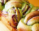 あん食パンHB生地粒あん抹茶三つ編みパン作り方33写真