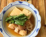 レンジで節約ヘルシー*白滝たっぷり鶏豆腐作り方7写真