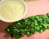 簡単♡にらとひき肉の和風スパゲティ♪作り方1写真